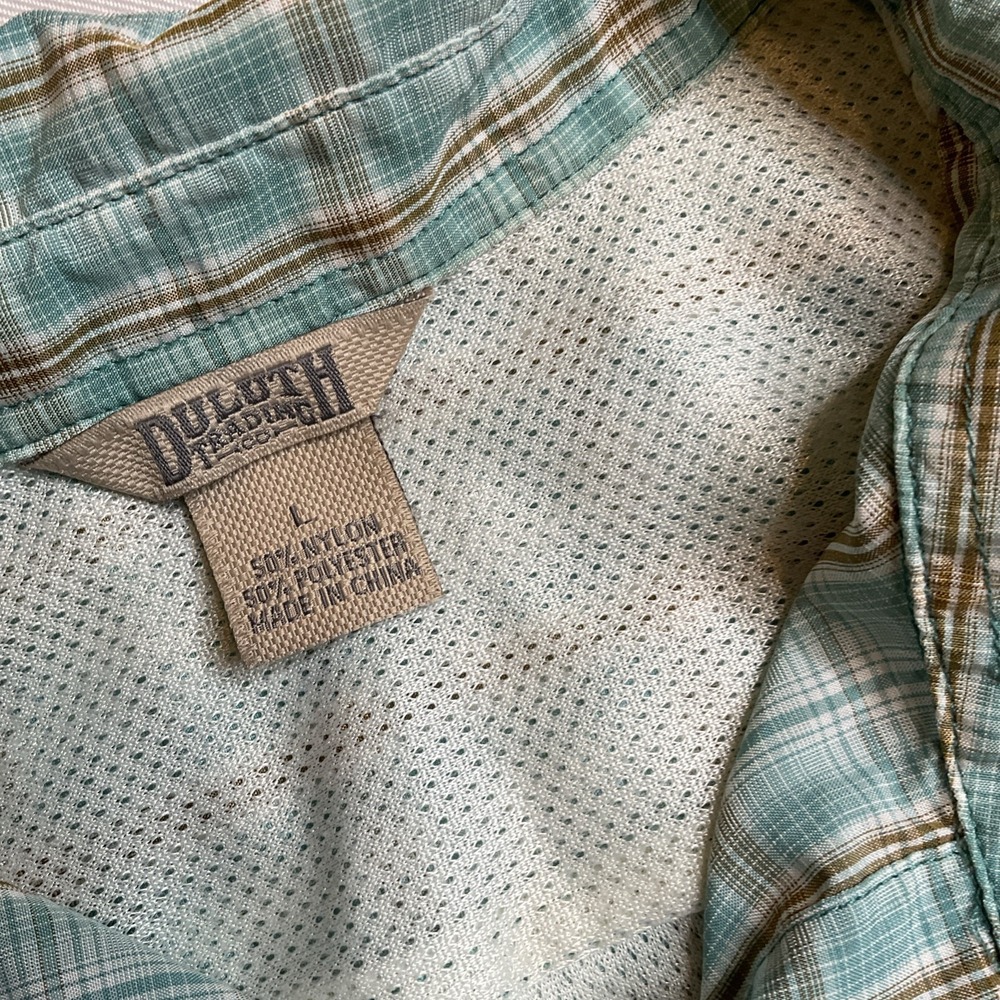 Duluth Trading Fishing Shirt Size Large Plaid Women's Gusseted Gorpcore - Picture 2 of 7